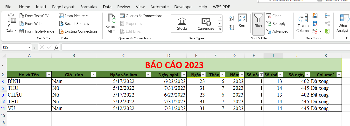 Cách trích xuất dữ liệu trong Excel bước 3