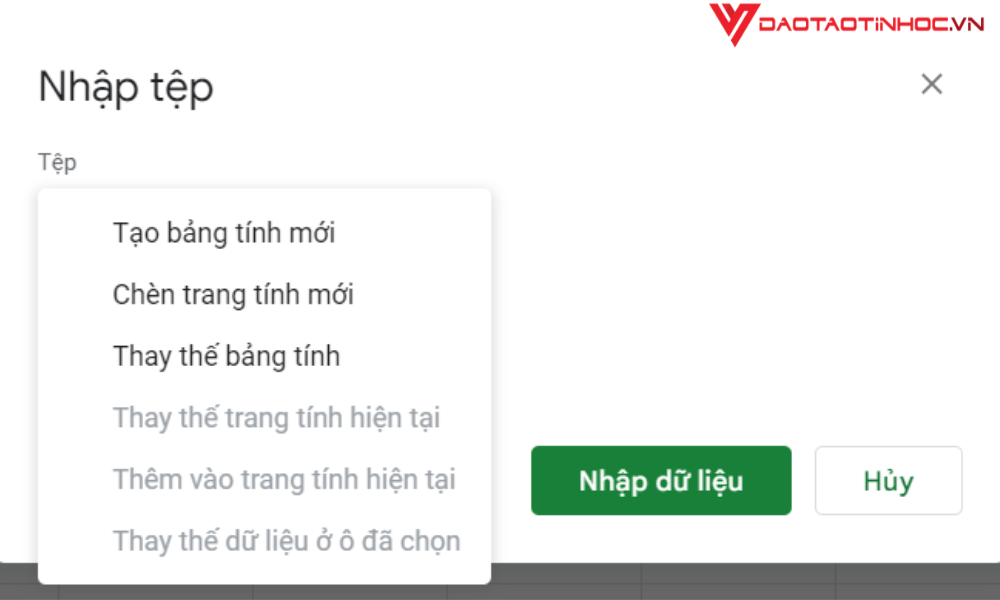Cách Up file Excel lên Google Sheet trực tiếp 3