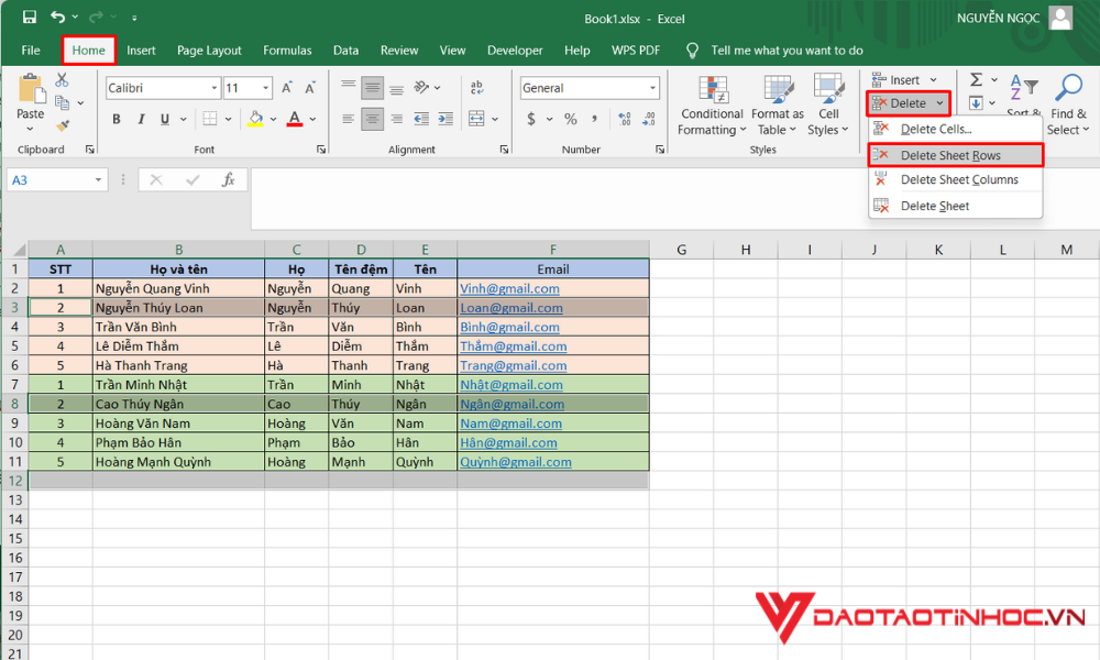 Cách xóa dòng trống trong Excel bằng Go To Special 3