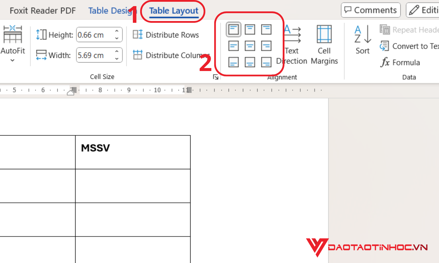 Căn lề nội dung