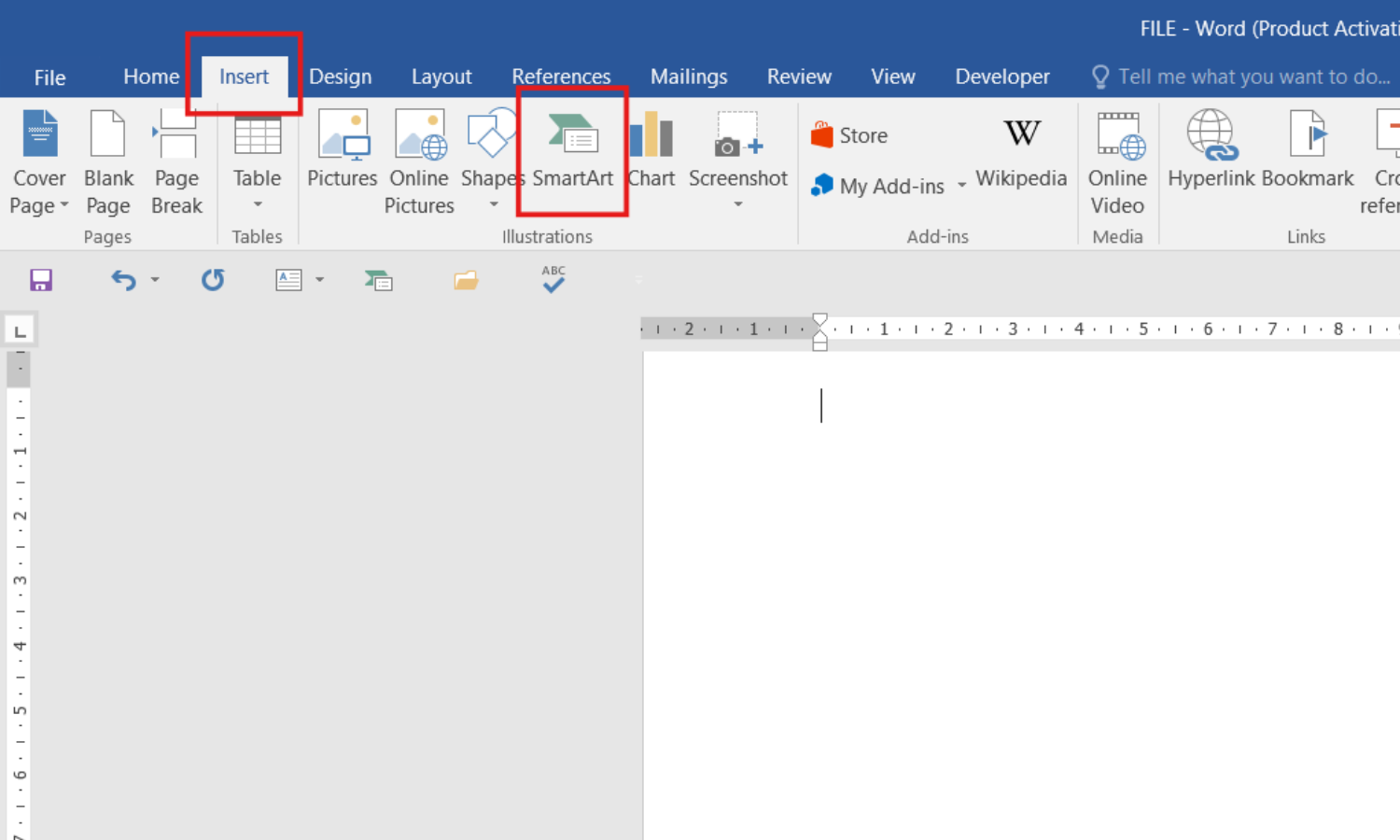 Chèn ảnh vào Word từ SmartArt- Bước 1