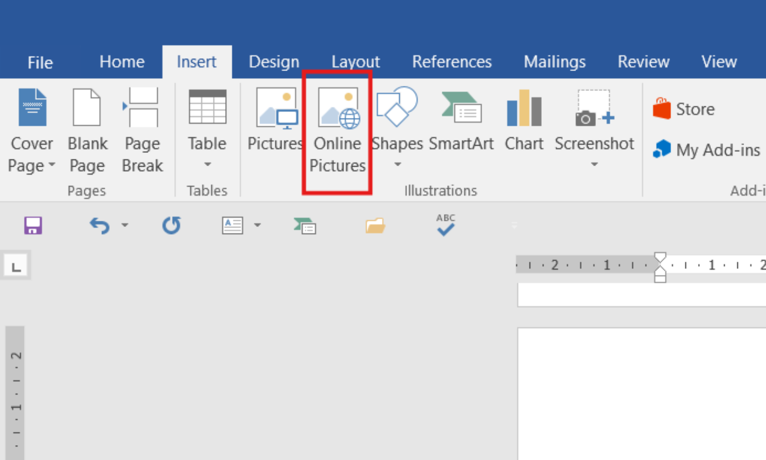 Chèn hình ảnh trong Word từ trực tuyến - Bước 2