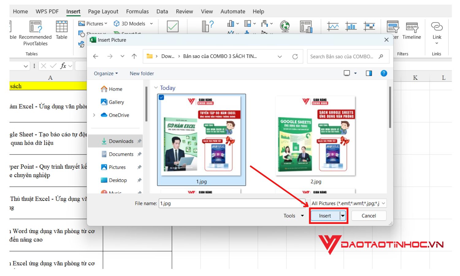 Chỉnh kích thước ảnh trong Excel thủ công - Bước 2
