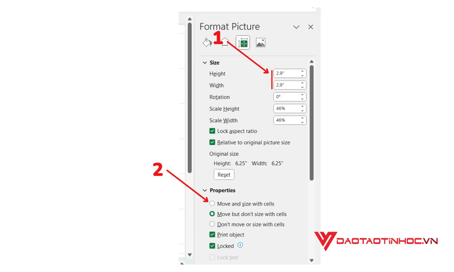 Chỉnh kích thước ảnh trong Excel thủ công - Bước 6