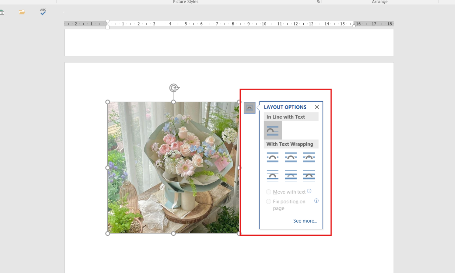Chọn bố cục cho hình ảnh