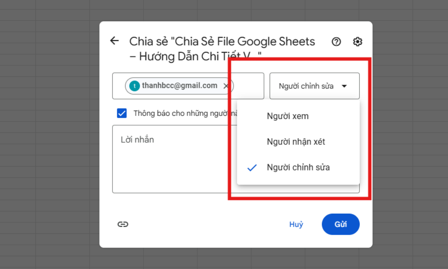 Chọn Quyền Truy Cập
