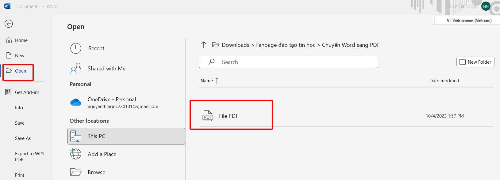 Chuyển đổi PDF sang Word không cần app