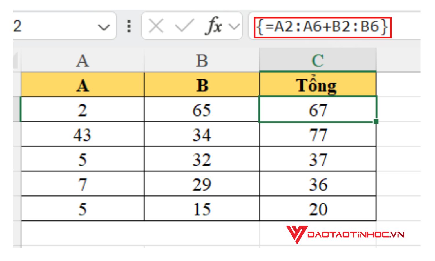 Công thức mảng trong Excel