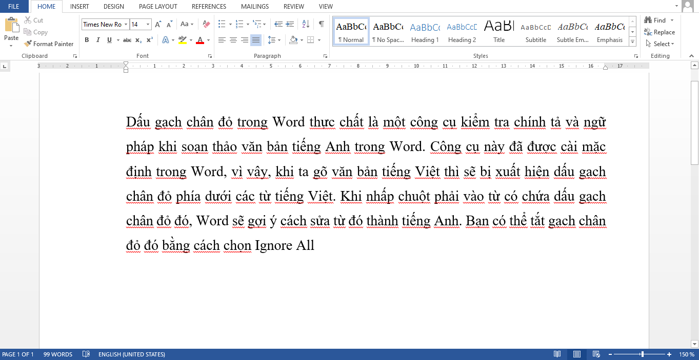 Dấu gạch đỏ trong Word là gì?