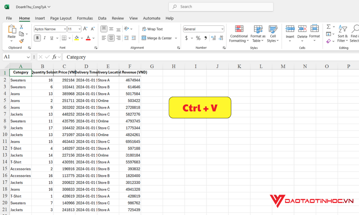 Cách gộp thủ công - Bước 3
