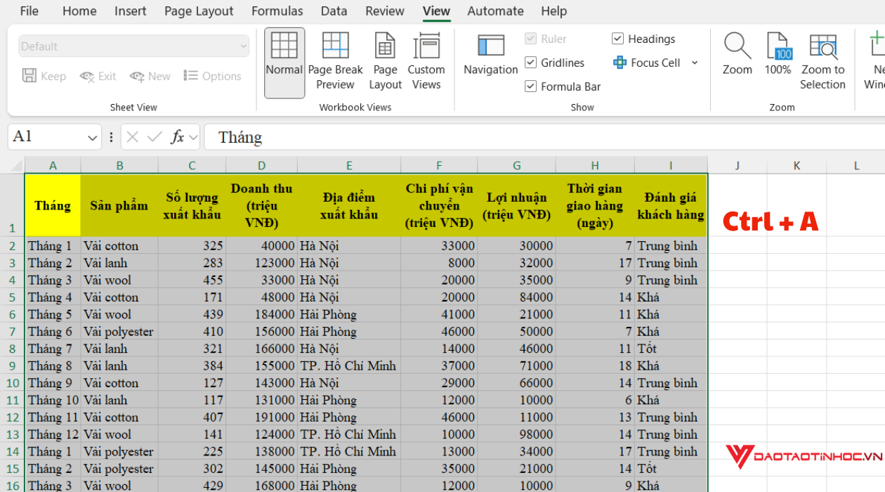 Khóa cột bảo vệ nội dung - Bước 1