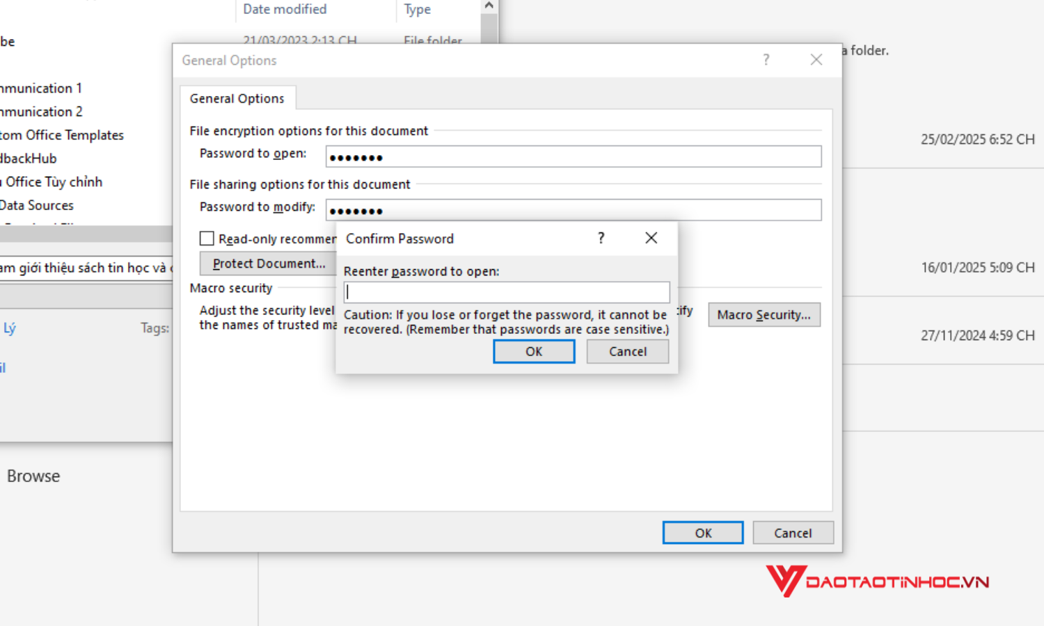 Khóa file Word không cho chỉnh sửa