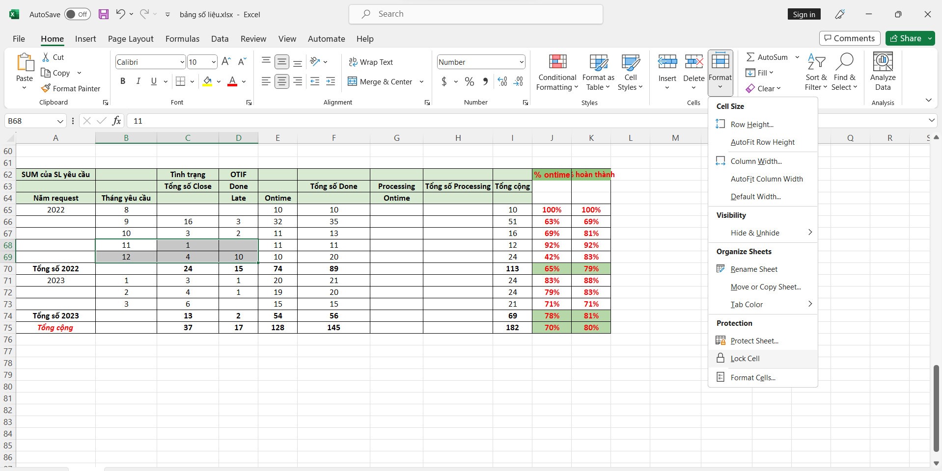Khóa ô trong Excel bằng Lock Cell