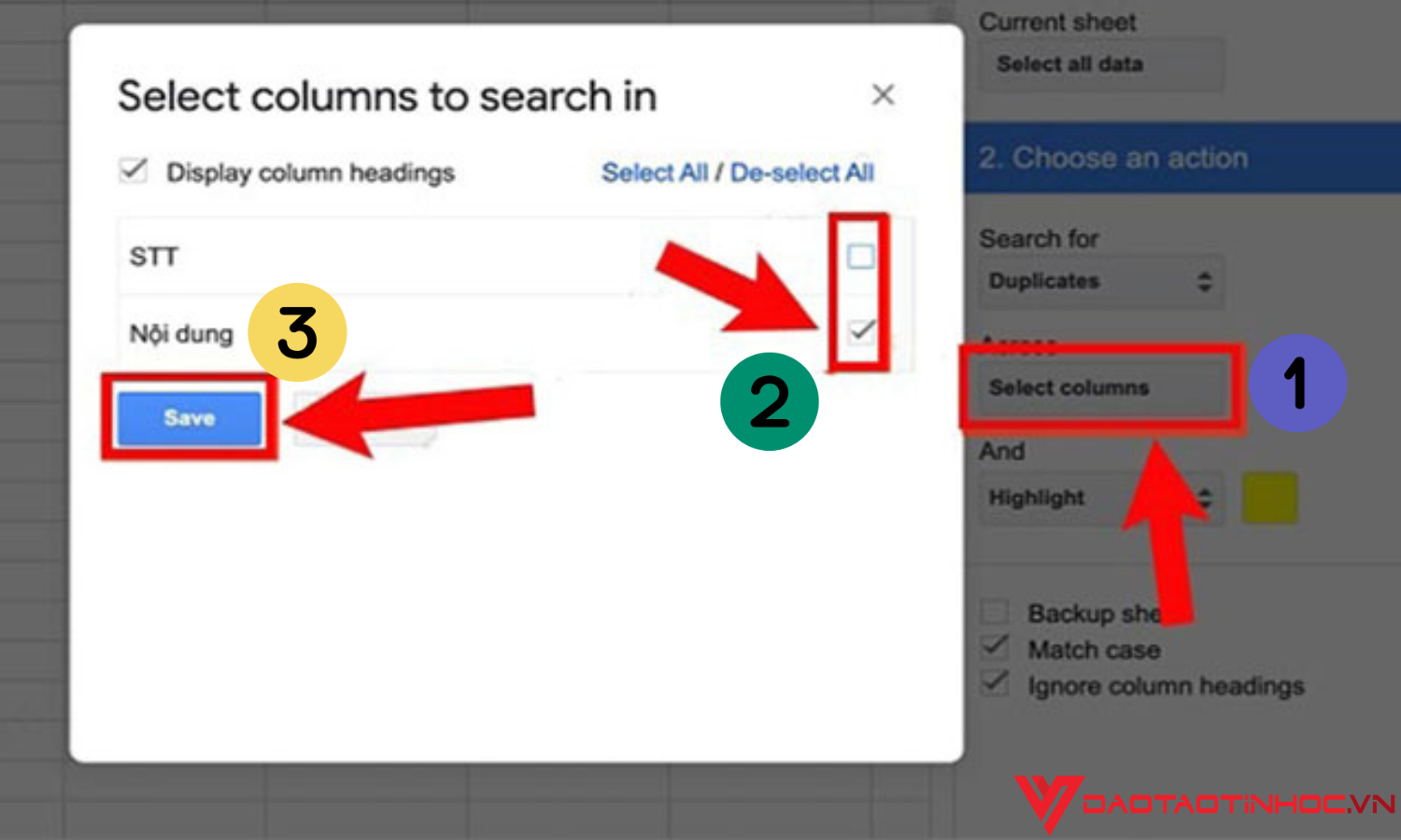 Lọc giá trị trùng nhau bằng công cụ tiện ích bước 5
