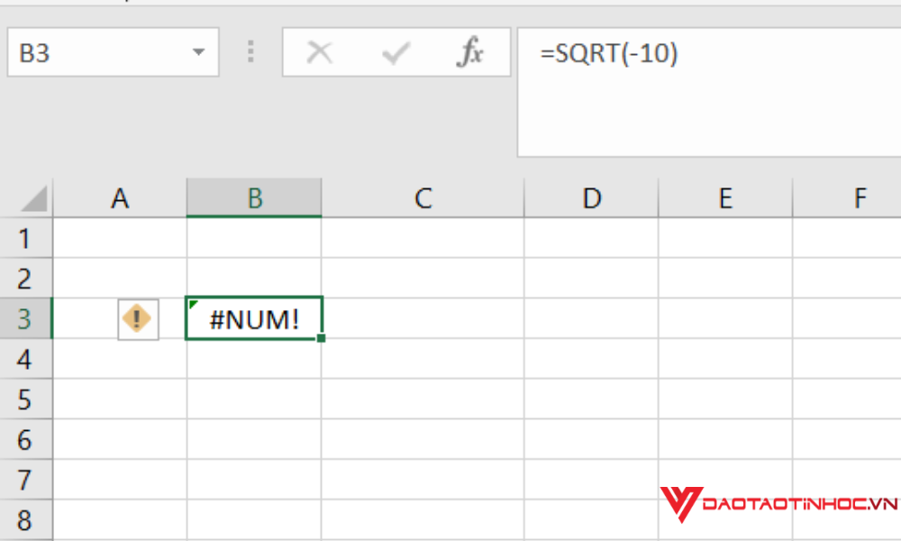 Lỗi #NUM! trong Excel