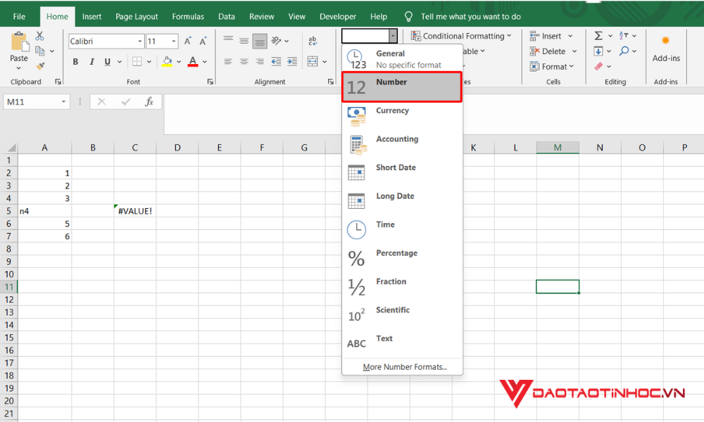 Lỗi #VALUE! trong Excel 2
