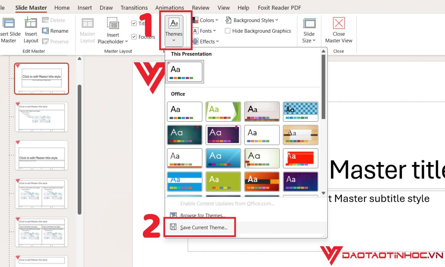 Lưu Slide Master thành template
