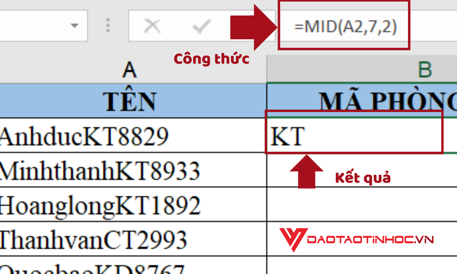 MID - Hàm loại bỏ ký tự ở vị trí cụ thể