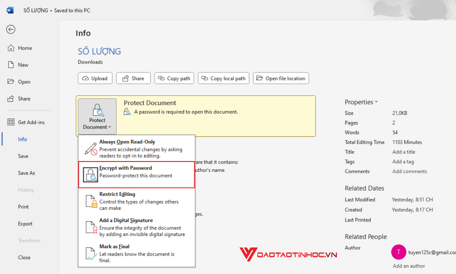 Mở khóa file Word không cho chỉnh sửa