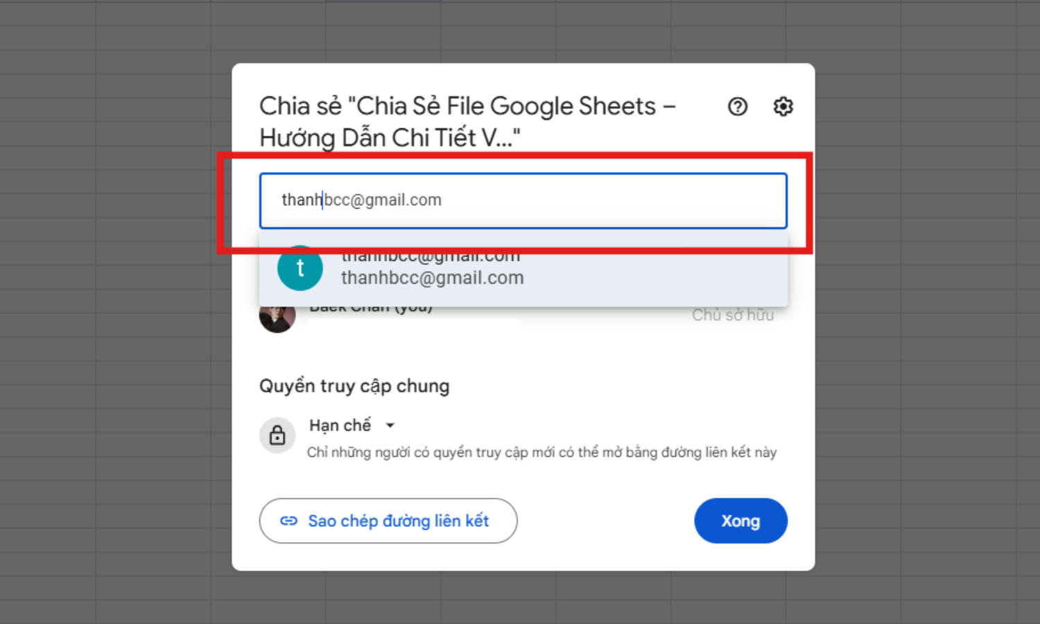 Nhập Email Người Nhận