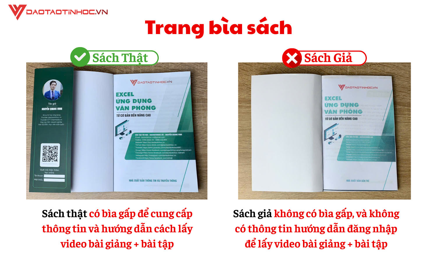 Phân biệt sách thật - giả thông qua trang bìa sách