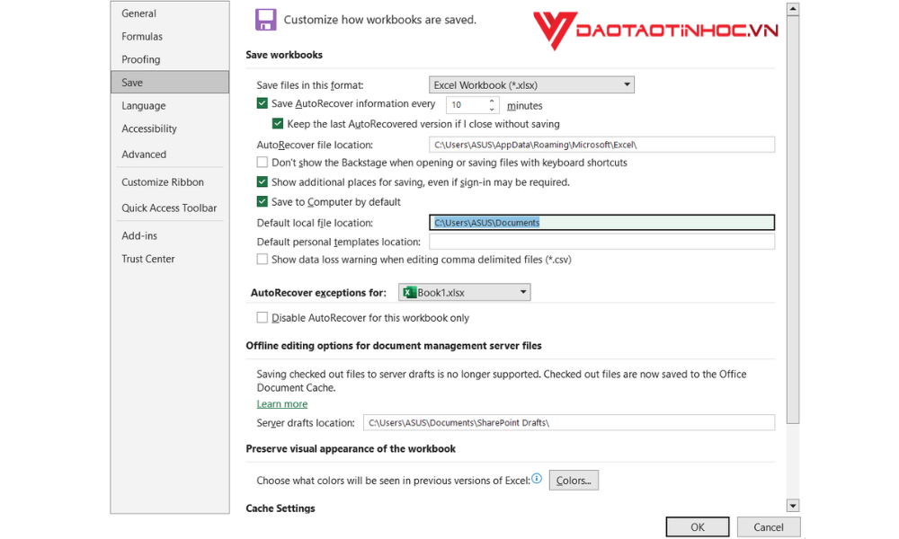 Sử dụng AutoRecover để lấy lại file Sheet chưa lưu 2