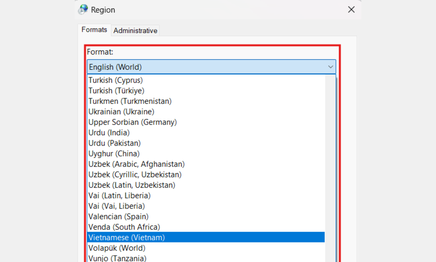 Sửa lỗi font chữ bằng Control Panel - Bước 3