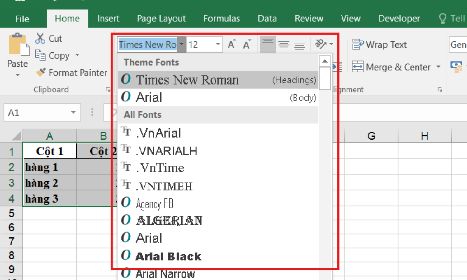 Sửa lỗi font chữ thủ công - Bước 2
