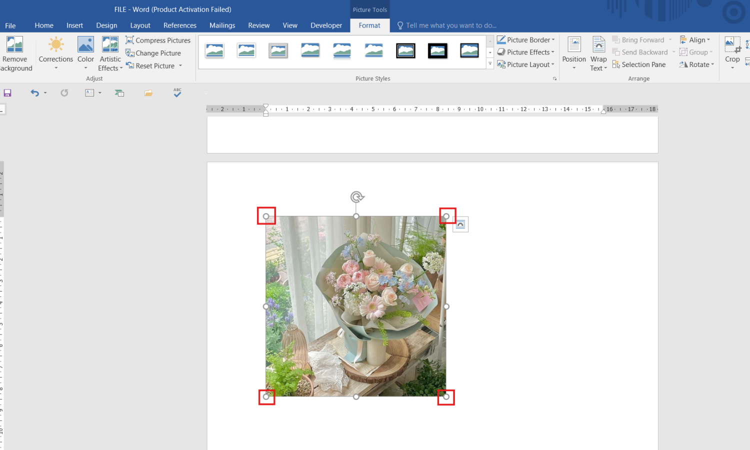 Thay đổi kích thước ảnh trong Word