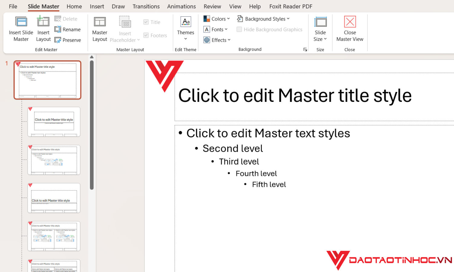 Thêm các nội dung vào slide