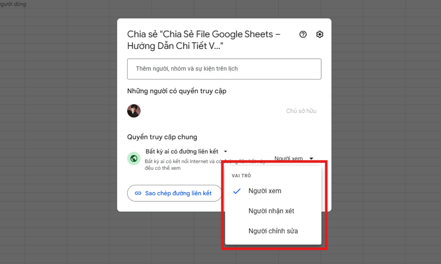 Thiết Lập Quyền Cho Đường Link