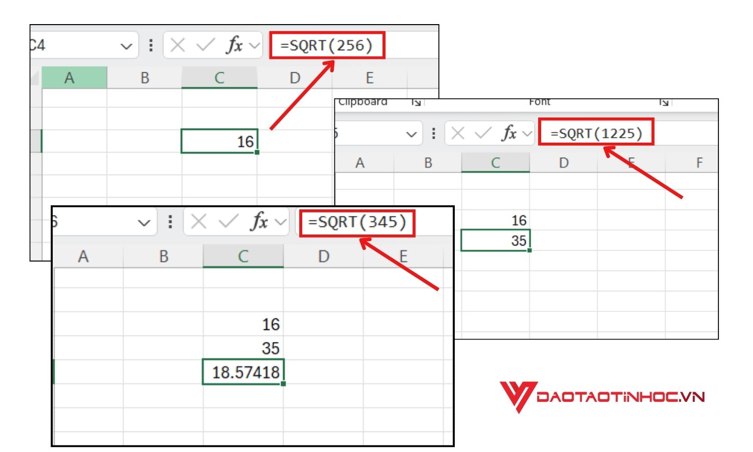 Ví dụ 1 hàm SQRT