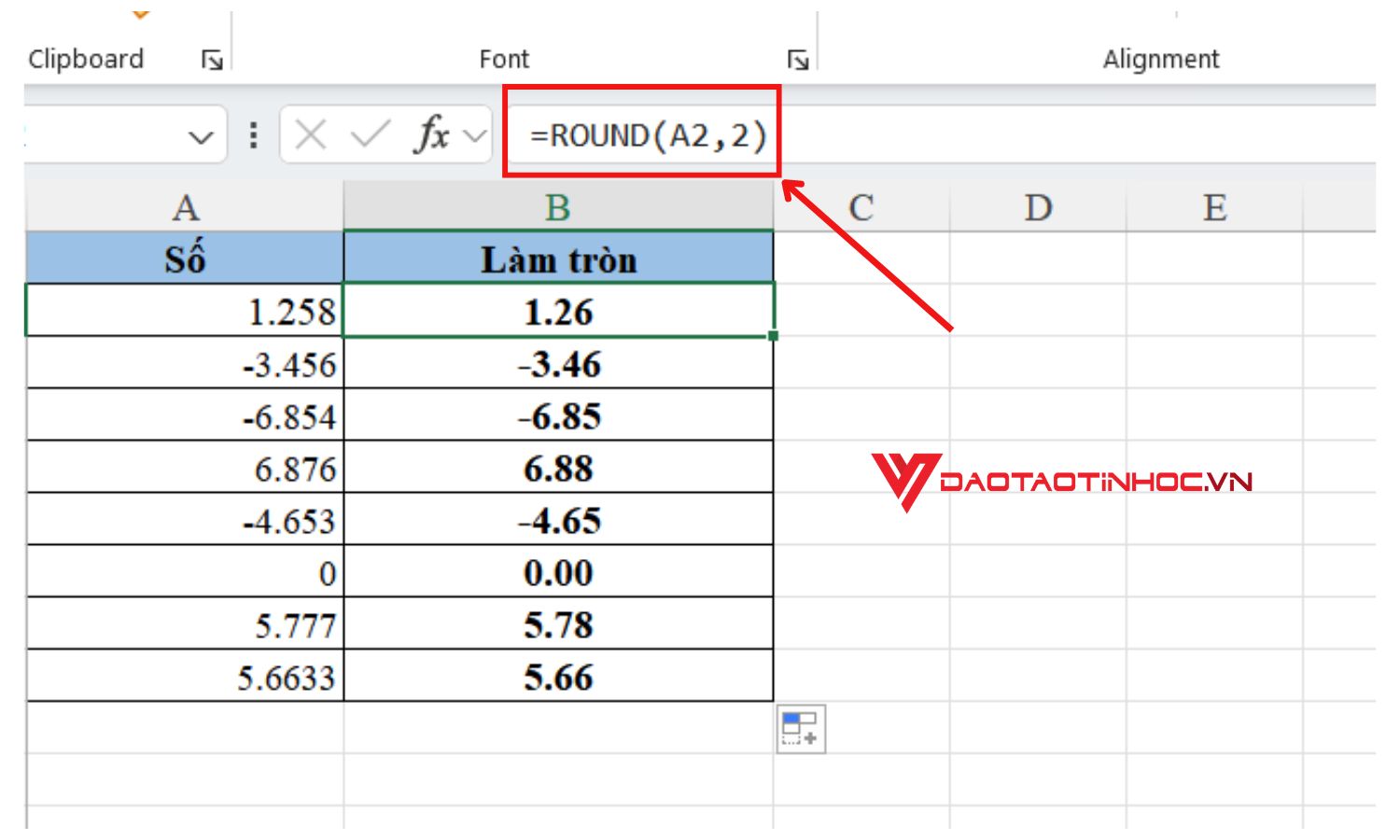 Ví dụ 2 cách dùng hàm Round