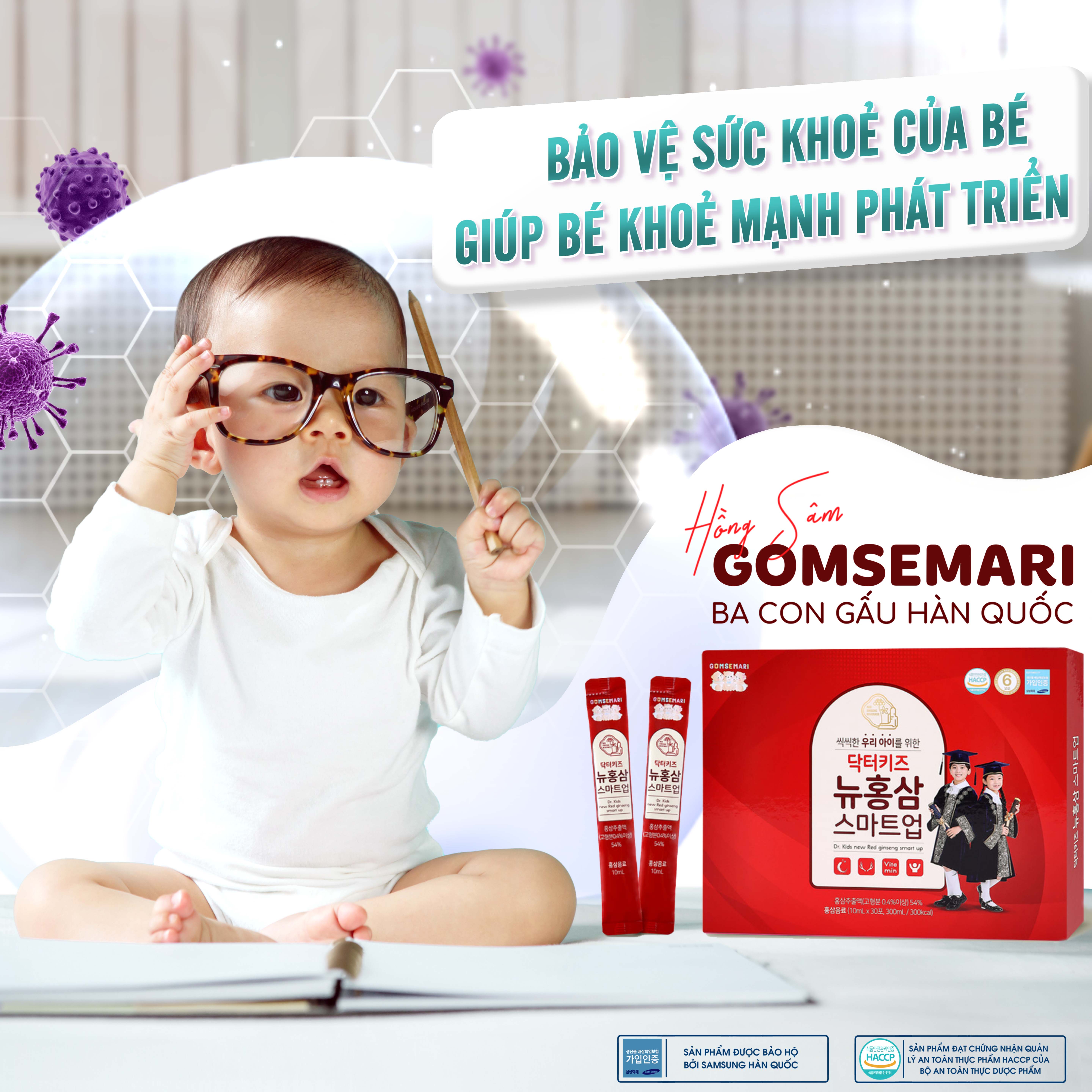 Hồng sâm Ba Con Gấu Hàn Quốc giúp bé khỏe mạnh phát triển toàn diện