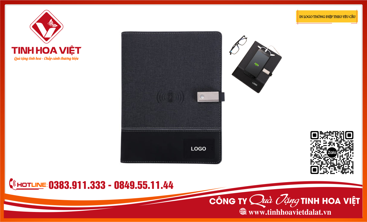 Sổ da kèm sạc dự phòng sỉ lẻ tại đà lạt và khu vực các tỉnh thành phía nam