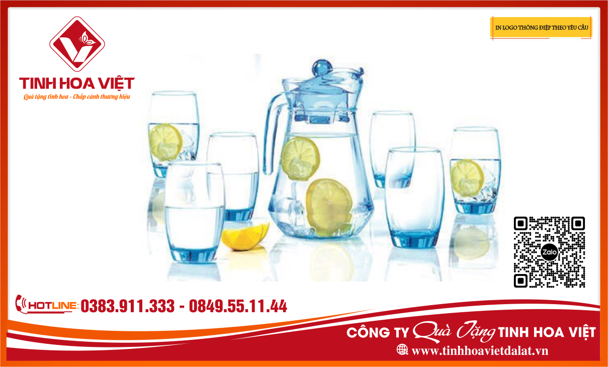 Bộ Bình Cốc Thủy Tinh Xanh