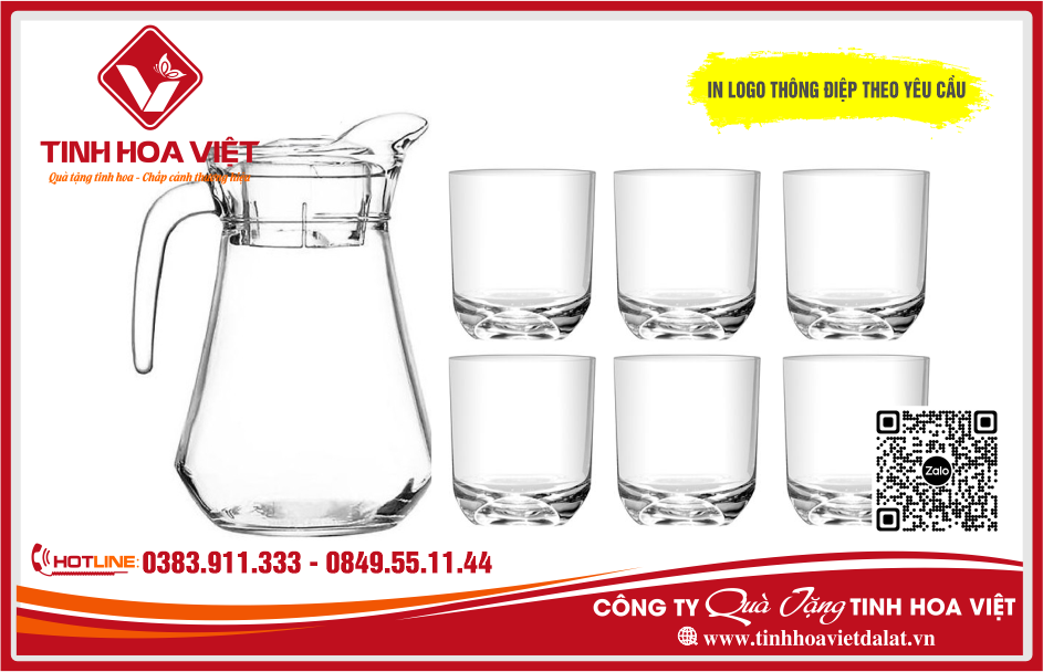 Mẫu Bình Cốc Thủy Tinh In Ấn Logo Quà Tặng Sự Kiện Đẹp 2024