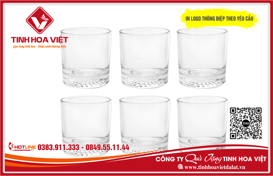Mẫu Bình Cốc Thủy Tinh In Ấn Logo Quà Tặng Sự Kiện Đẹp 2024