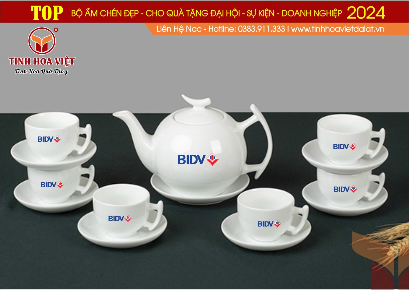 bộ ấm chén gốm sứ cao cấp hiện nay