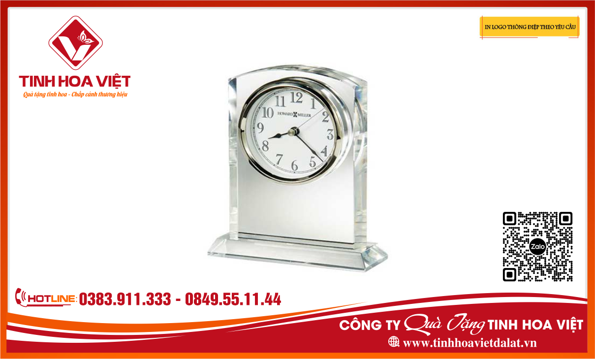 Đồng hồ để bàn pha lê quà tặng doanh nghiệp tại đà lạt và phía nam