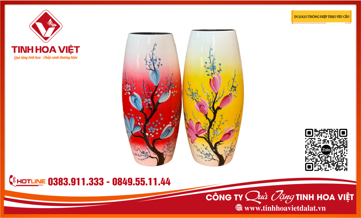 Sỉ Lẻ Bình Cắm Hoa Gốm Sứ In Logo Tại Đà Lạt Và Các Tỉnh Thành Phía Nam