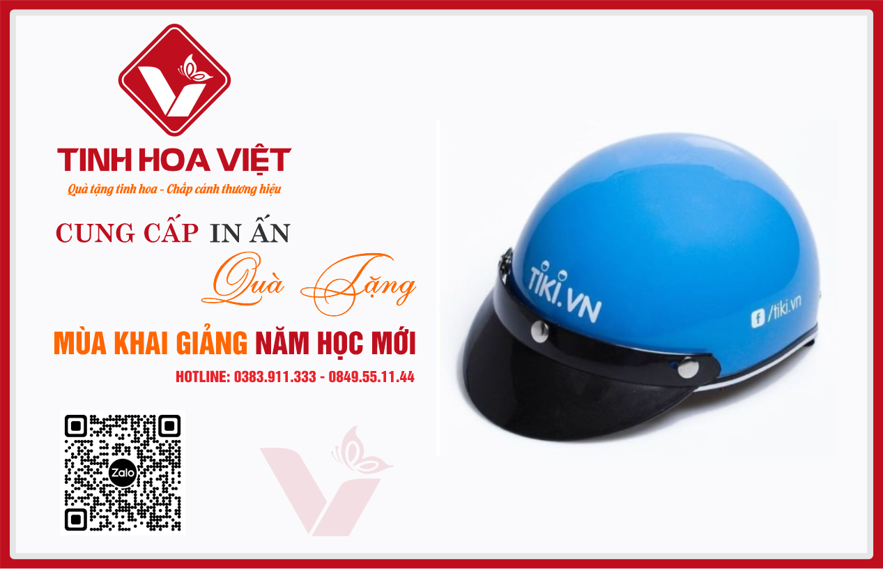 Nón Bảo Hiểm In Logo Quà Tặng Mùa Khai Giảng ý Nghĩa