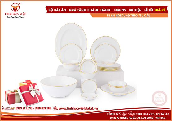 Bộ bát ăn viền kim sang trọng