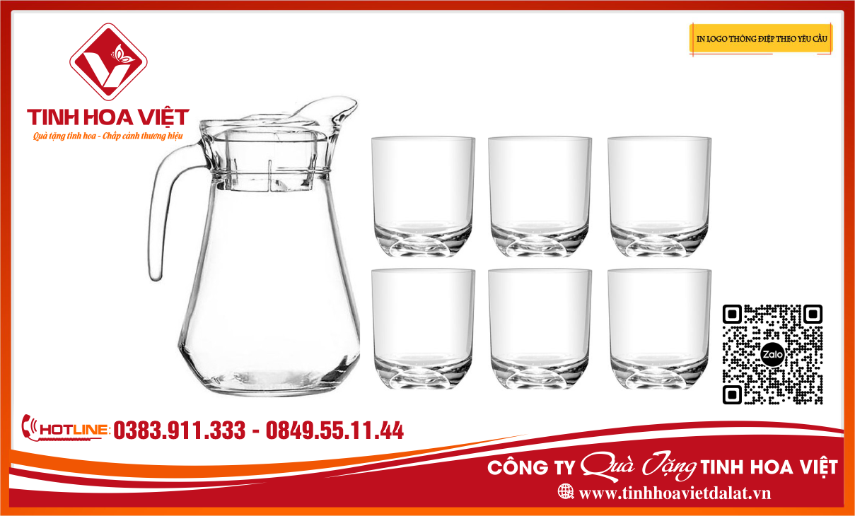 Bộ Bình Cốc Thủy Tinh Quà Tặng Doanh Nghiệp Tại Đà Lạt Và Phía Nam