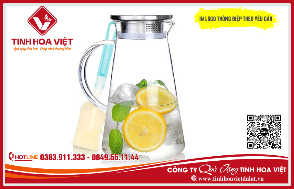 Mẫu Bình Cốc Thủy Tinh In Ấn Logo Quà Tặng Sự Kiện Đẹp 2024