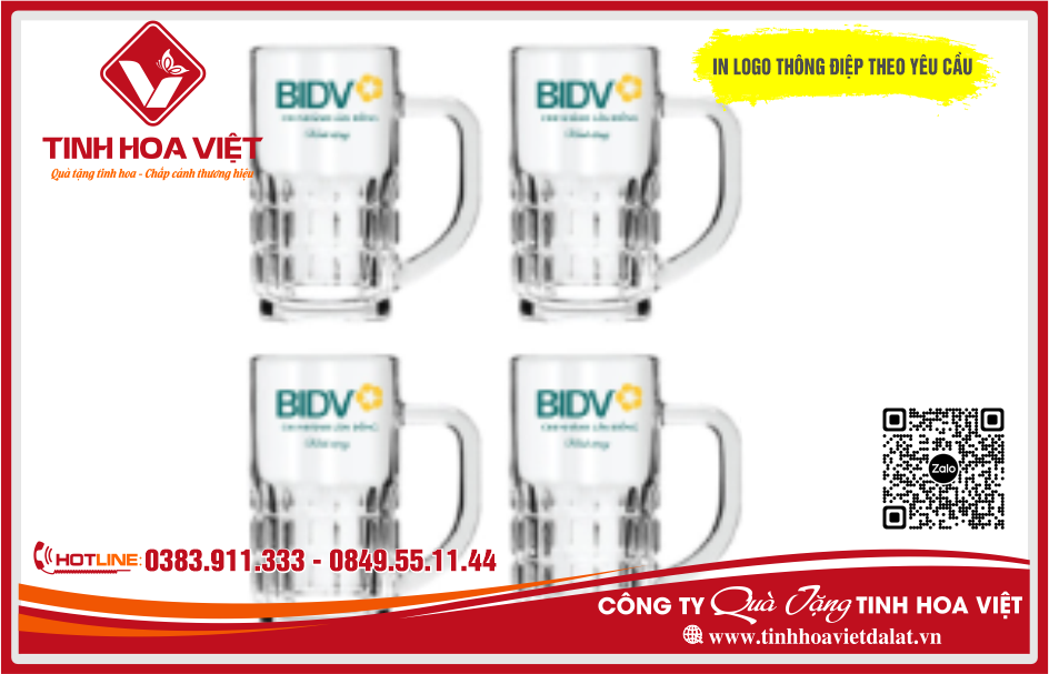 Mẫu Bình Cốc Thủy Tinh In Ấn Logo Quà Tặng Sự Kiện Đẹp 2024