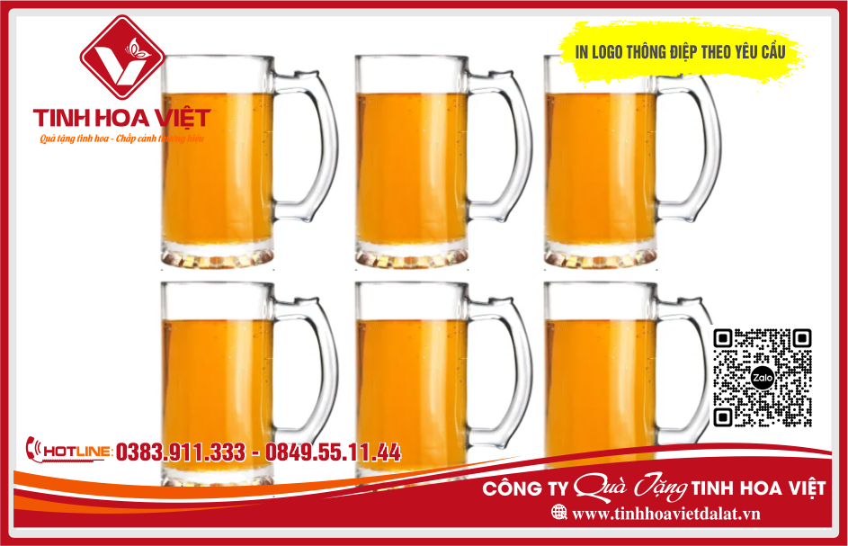 Mẫu Bình Cốc Thủy Tinh In Ấn Logo Quà Tặng Sự Kiện Đẹp 2024