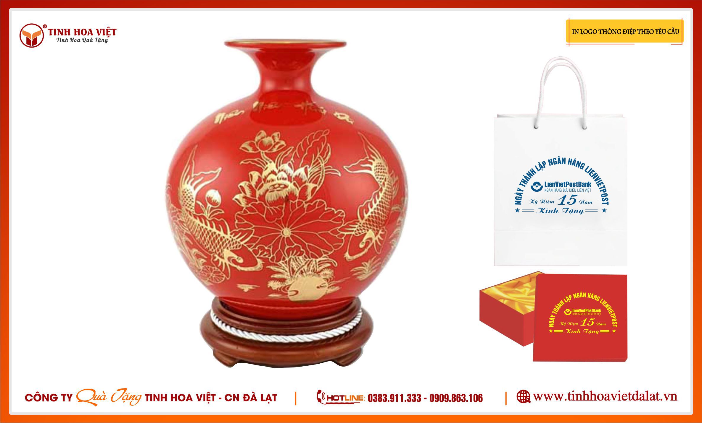 Bình Hút Lộc Đỏ In Logo Doanh Nghiệp