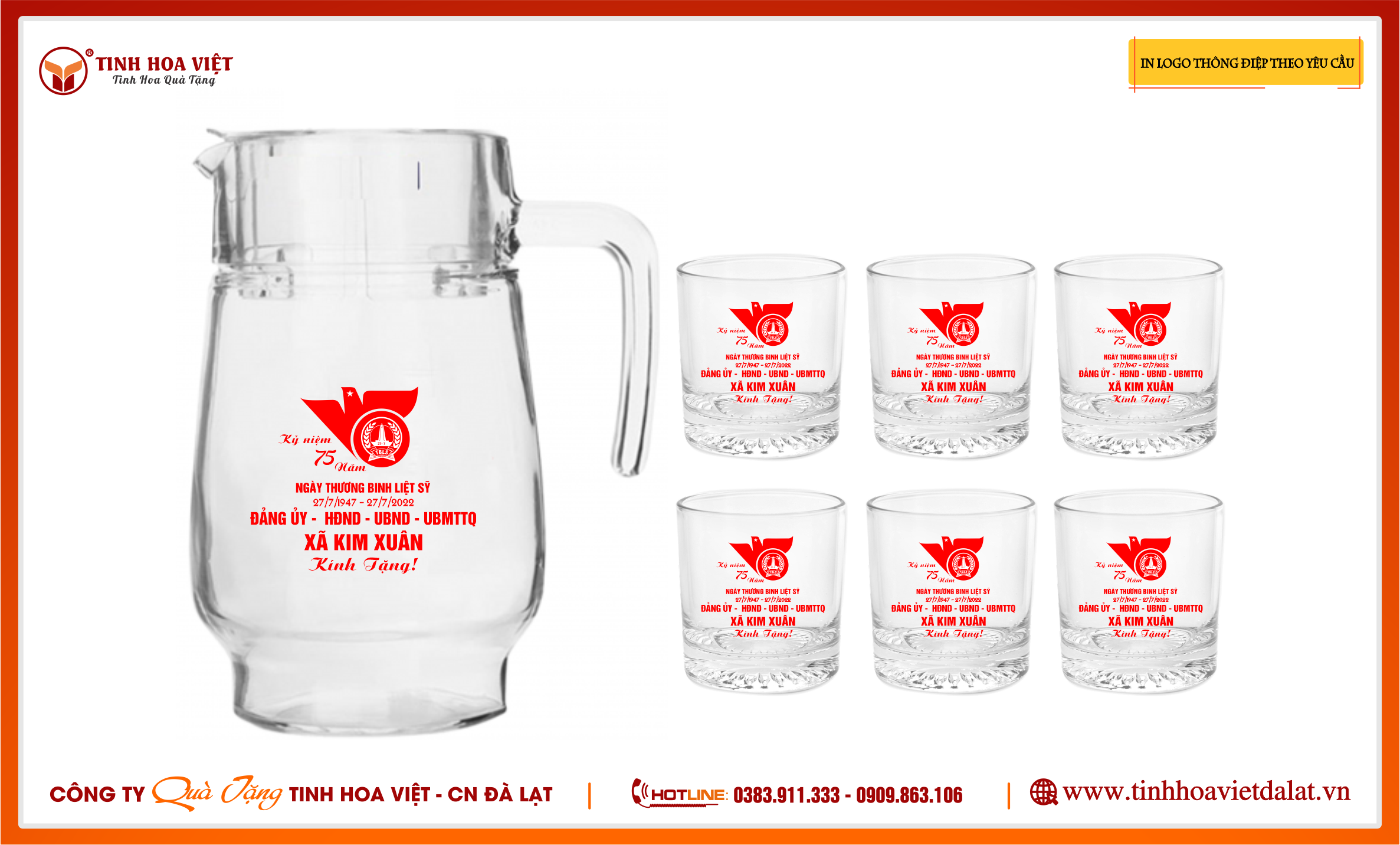 Bộ Bình Bầu Cốc Thủy Tinh 308