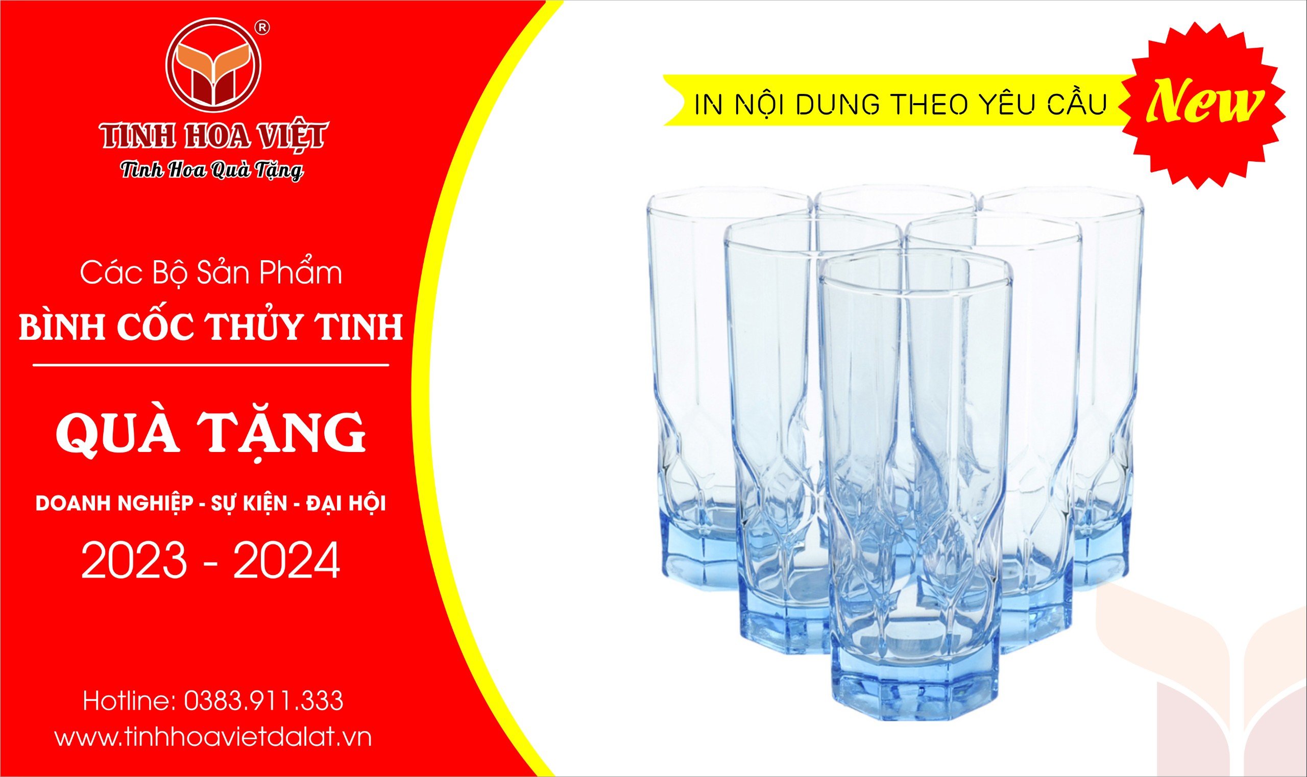 bộ cốc thủy tinh xanh cao